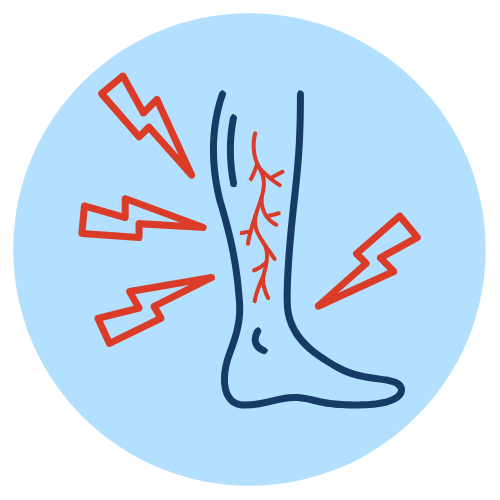 tingling or burning in leg