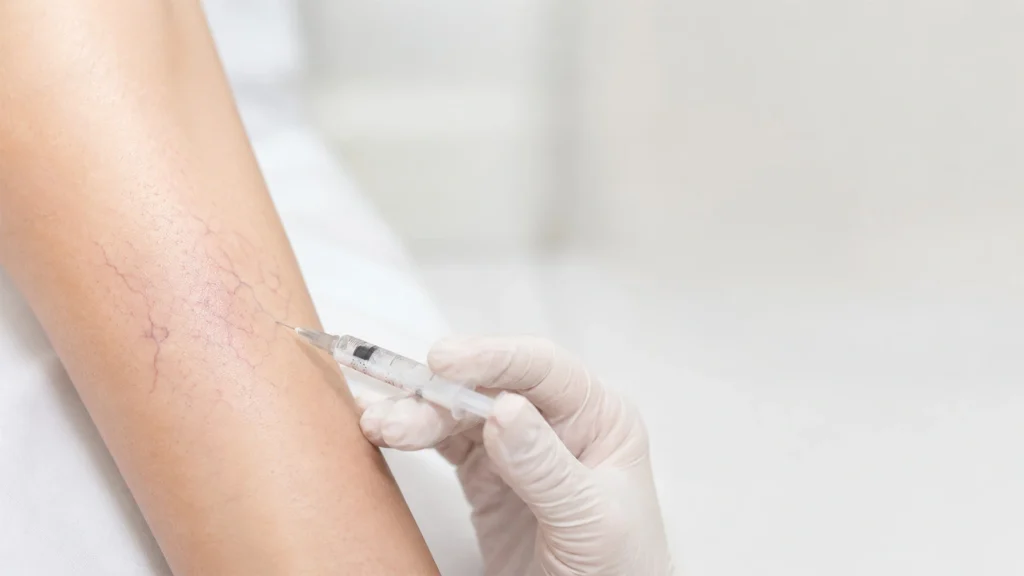 Sclerotherapy hand vein